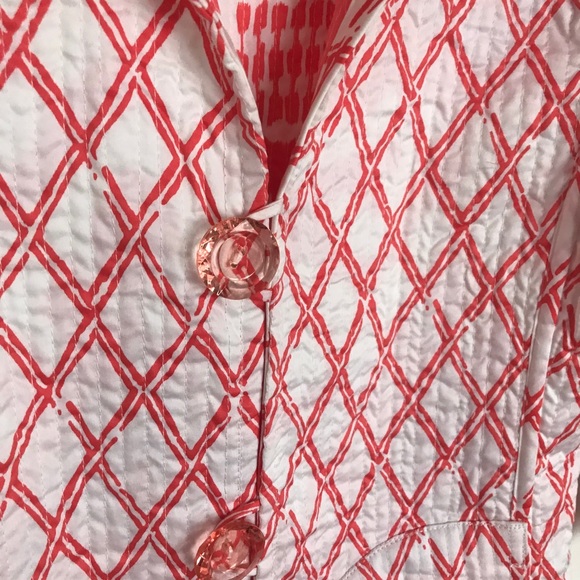 Patty Kim Reversible Cotton Jacket in Fuchsia and Coral, Pockets on Both Sides - Picture 8 of 12